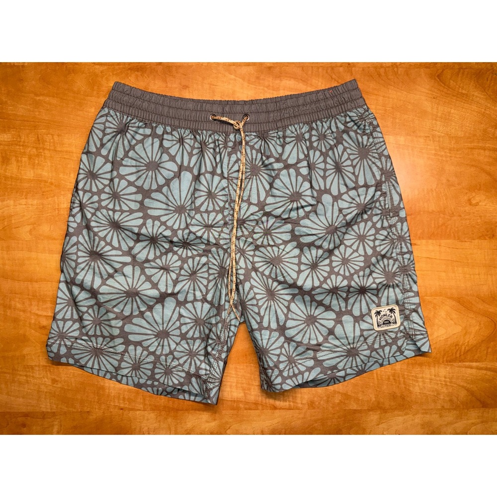 Howler Brothers Horizon Hybrid Shorts Mens 32 Blue Grey Floral Sunburst Board
